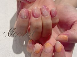 桃とオレンジ