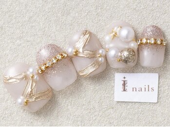 アイネイルズ 三宮店(I nails)/キラキラリースネイル￥8000