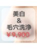 【毛穴の黒ずみ卒業】美白毛穴洗浄フェイシャル60分／導入パック付き