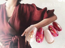 【赤べっ甲ネイル】
