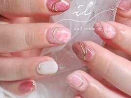 桜×マグネット×ミラーネイル