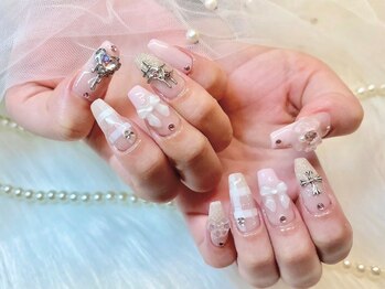 アイシーネイル 新宿店(icy nail)の写真/【長さ出し10本ワンカラー¥12500★ストーン・ホロが20粒まで追加可】モチが良い新商品"gel-x"導入サロン♪