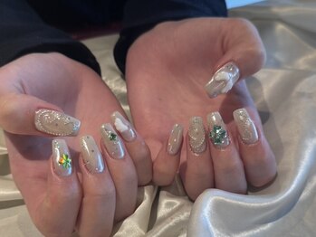 ドレス(Dress nail＆eyelash Lolonois)の写真/【福島/野田阪神】選ぶ楽しさ満載！カラーもパーツもあなた好みに自由自在に楽しめる贅沢ネイル★