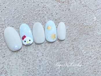 ヴィガー アンド ルックス 白金 目黒(Vigor&Looks)/マット　パール　冬ネイル　雪