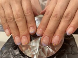 押し花&パステルフレンチネイル