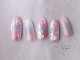 夏ネイル×花ネイル