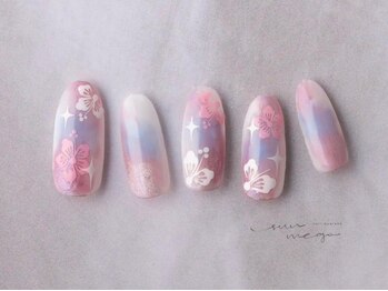 夏ネイル×花ネイル