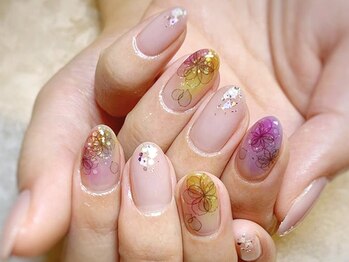 ネイルマジック 仙台一番町店(NAIL MAJIC)/カラフルフラワーネイル☆オ-ダ-