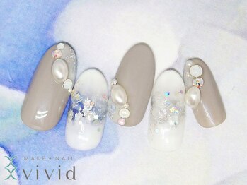メイクプラスネイル ヴィヴィッド(MAKE+NAIL vivid)/*冬ブライダルネイル*