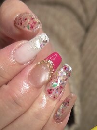 春の押し花ネイル＊