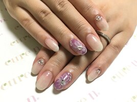 水彩画風フラワーネイル