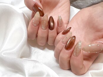 ライトウェーブ 長野駅前店/キラキラネイル*こっくりカラー