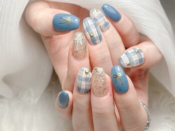 チエック柄ネイル　6980円