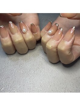 エルフィオーレ ネイルアンドアイラッシュ 高田店(el fiore)/ガラスフレンチネイル