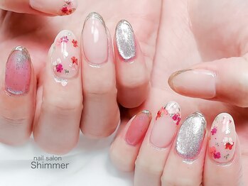 シマー(Shimmer)/押し花ネイル