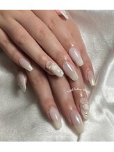 ネイルサロン レーヴ(Reve)/リボン×ワンホン×クリアミラー