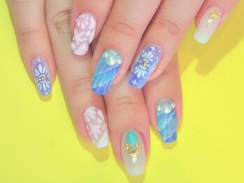 ネイルサロン ドレリッチ 大宮店(drerich)/【8990】人魚の鱗シェルネイル