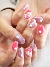 プールヴー☆オングル/フラワー×マグネットネイル