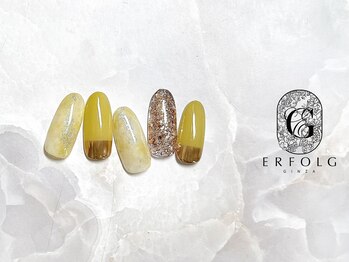 エアフォルク 銀座(ERFOLG)/銀杏色×ニュアンスネイル