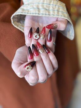 2色/グラデーション/冬ネイル