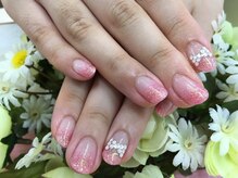 プルミエ ネイル(Premier Nail)/リボンがキュートです☆ラメグラ
