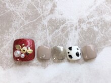 スターネイル(Starnail)/手描きフラワーミラーネイル