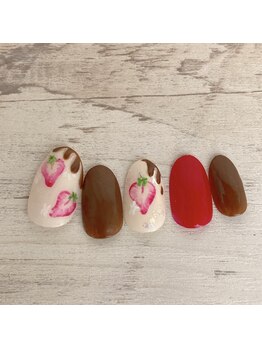 ネイルアンドまつ毛エクステ ルーナ イオン多摩平の森店/チョコソースネイル