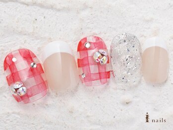 アイネイルズ 横浜WEST店(I-nails)/チェックフレンチ9480円