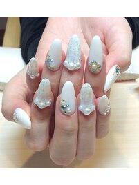 ～ホワイトツイード冬ネイル～