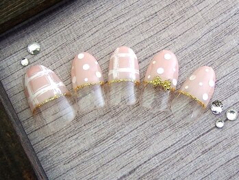 ネイルサロンフォーユー(for u)/チェック×ドット♪￥６９８０