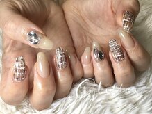グリッター(GLITTER)/ツイードネイル