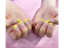 リノ アメージング(Lino.amazing)/黄色フレンチネイル