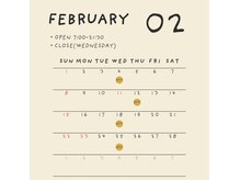 マドロミ(madoromi.)の雰囲気(schedule/ 2月営業カレンダー)