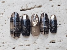 プロモート 岡山城下店(Promote)/ツイードブラウンネイル【岡山】