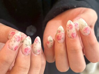 ジェミーネイル シンジュク(Jemiy nail shinjuku)/【Miku】バラ転写マット¥9250