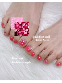 春ピンクフットネイル