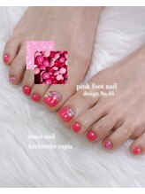 春ピンクフットネイル