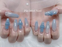 ピオミエルネイル 新宿(pio miel nail)/ちゅるんブルーリボン