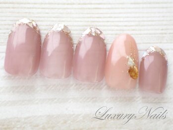 ラグジュアリーネイルズ アカバネ(Luxury Nails Akabane)/キラキラ*ガラスフレンチ