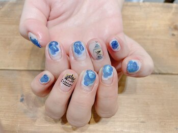 アトリエ ツメ(atelier TsuMe)/手描き/キャンプ/ブルー