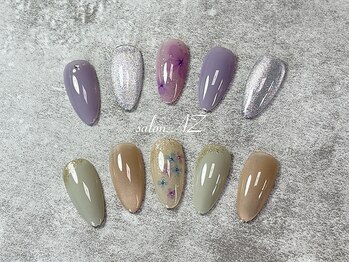 サロン エージー(salon AZ)の写真/指先も春～夏の季節に合ったデザインでおしゃれを楽しんで♪パーツ・シール・手書きアート◎持ち込みもOK♪