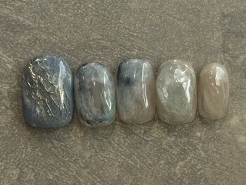 カラネイル 南森町店(calla nail)/奥行き ブルー 鉱物ネイル