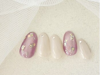 リベレ(LIBELLE)/ニュアンスネイル/パープル白/春