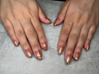 オレンジラメワンカラー