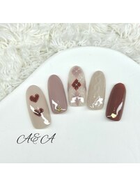 ハート×ニットネイル