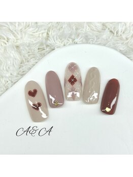エーアンドエー 蕨店(A&A)/ハート×ニットネイル