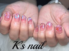 定額コース/氷ネイル/ピンク