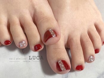 ネイルアトリエルカ(nail atelier LUCA)/W-312 大人ボルドーフットネイル