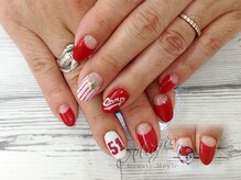 ネイルサロン ビューティーマジック 川口店/野球好き　カープデザインネイル