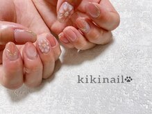 キキネイル 溝の口(kikinail)/お花ネイル　ピンクネイル